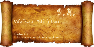 Váczi Márton névjegykártya